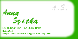 anna szitka business card